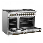 Forno Galiano 48" White Freestanding Dual Fuel Double Oven Range with True Convection (6.58 Cu. Ft.) - FFSGS6156-48WHT