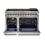 Forno Capriasca 48" Stainless Steel Dual Fuel Double Oven Range with True Convection (6.58 Cu. Ft.) - FFSGS6187-48