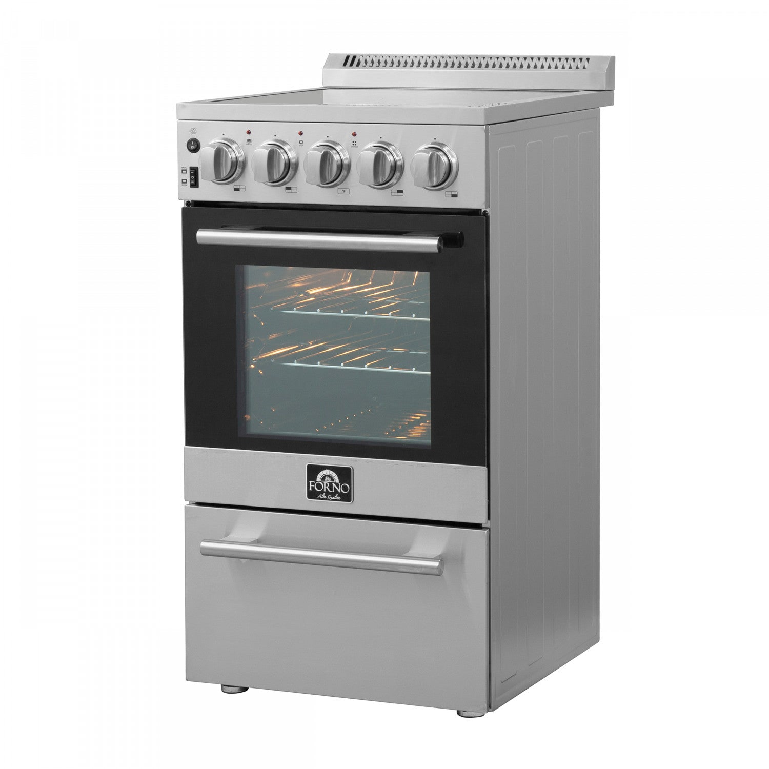 Forno Galiano 36" Stainless Steel French Door Electric Range with True Convection and Air Fry (5.36 Cu. Ft.) - FFSEL6917-36