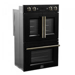 Forno Asti Black 30" French Door Double Wall Oven With Dual True Convection And Air Fry (7.36 Cu. Ft.) - FBOEL1340-30BLK