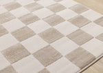 Logan Modern Checkered Area Rug - 8' X 11' - Beige/Cream