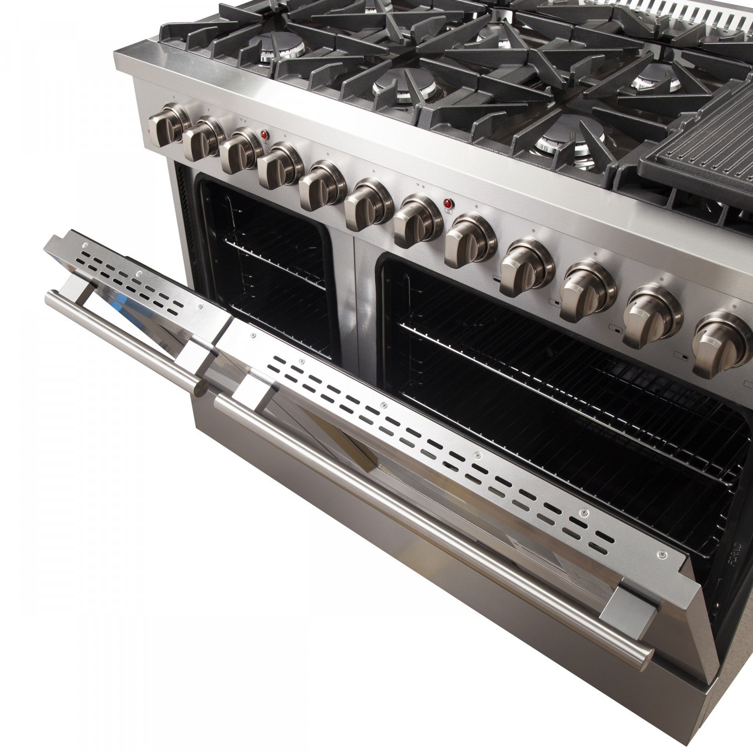 Forno Premium Stainless Steel Kitchen Package with 48" Dual Fuel Range and 2 28" Convertible Refrigerator/Freezer - FBDL-017-03CAUS