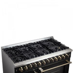 Forno Galiano 48" Black Freestanding Dual Fuel Double Oven Range with True Convection (6.58 Cu. Ft.) - FFSGS6356-48BLK