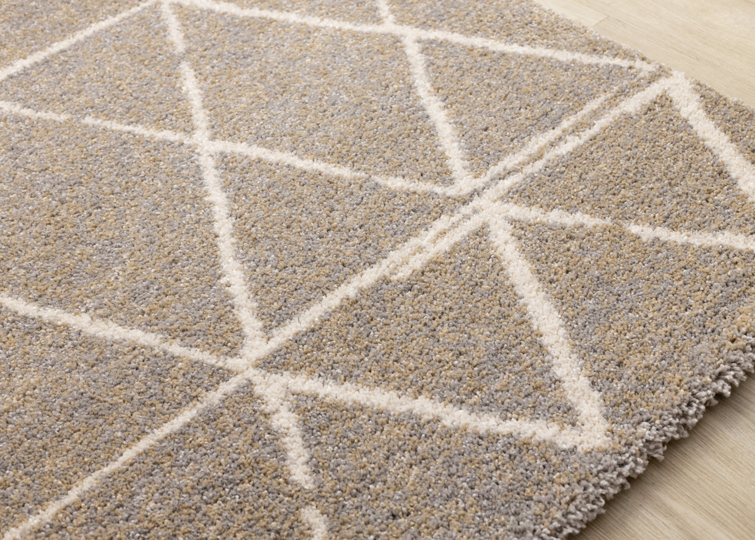 Halle Casual Contemporary Trellis Area Rug - 8' X 11' - Greige/Cream