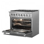 Forno Galiano 36" Stainless Steel Dual Fuel Range with True Convection (5.36 Cu. Ft.) - FFSGS6156-36