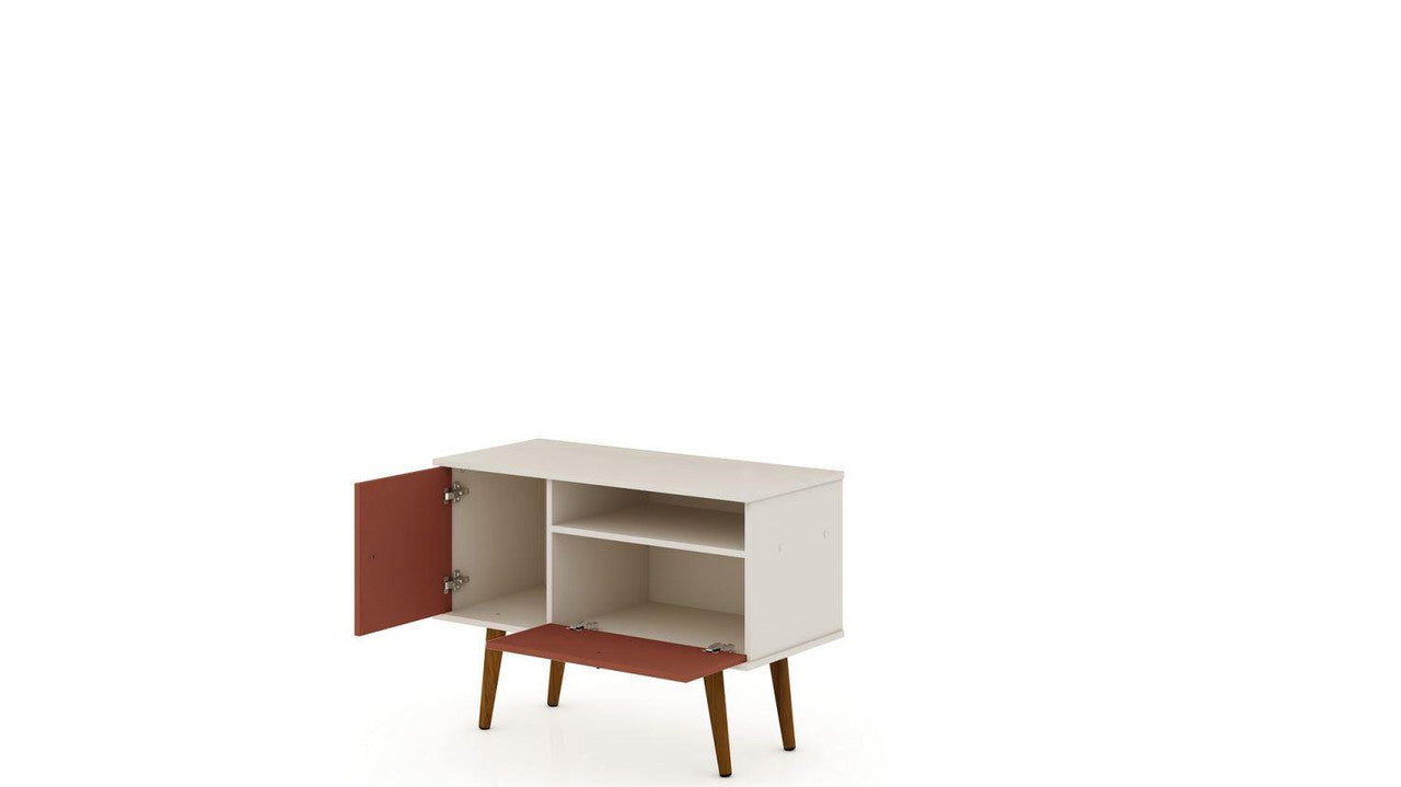 Otuken 35" TV Stand - Off White/Terracotta