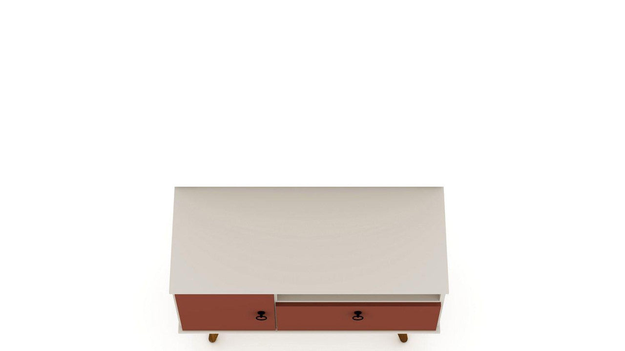 Otuken 35" TV Stand - Off White/Terracotta