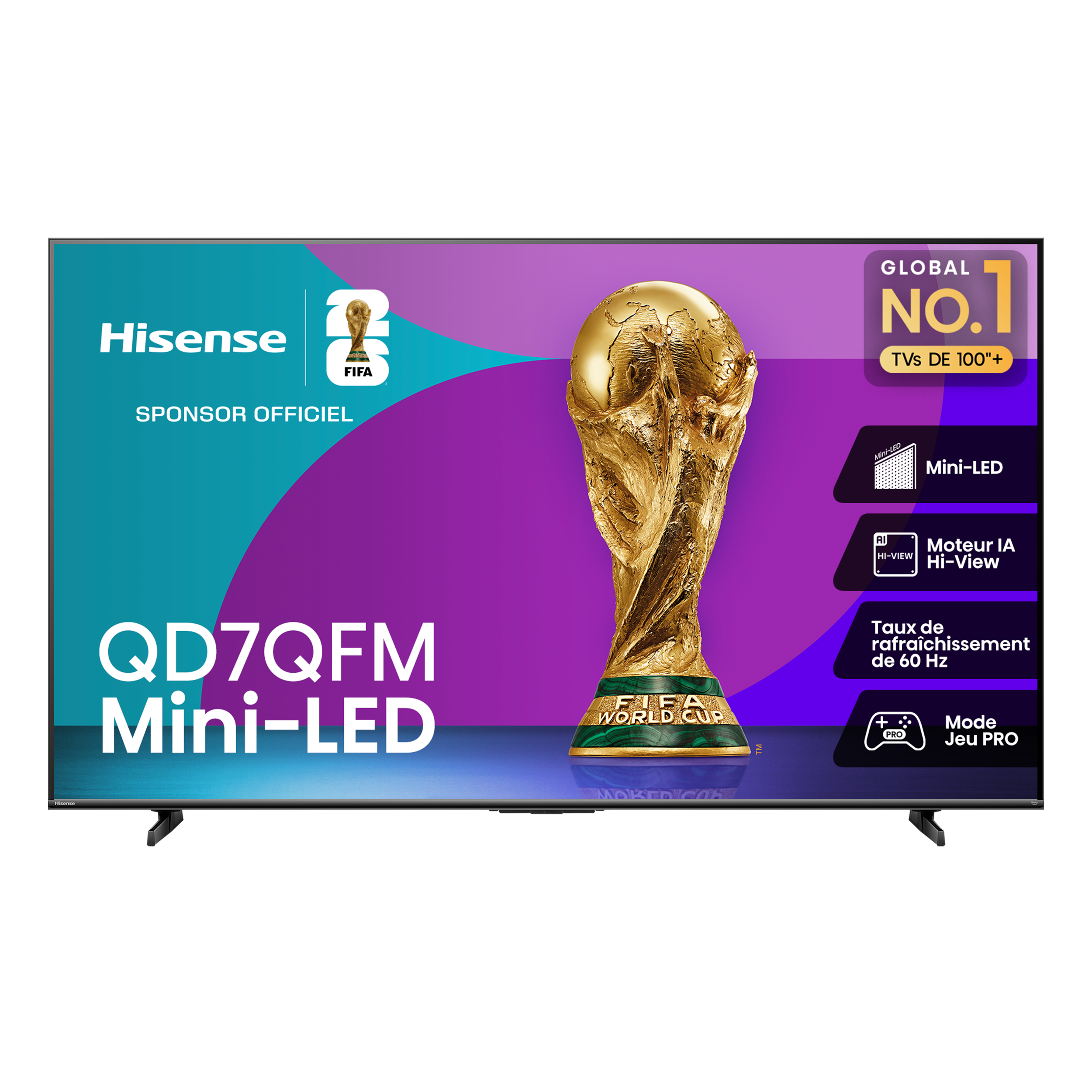 Hisense Téléviseur intelligent 55 po QLED mini DEL 4K 55QD7QFM--
