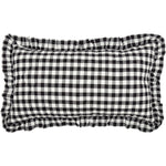 Selena III Ruffled King Sham - Black Check
