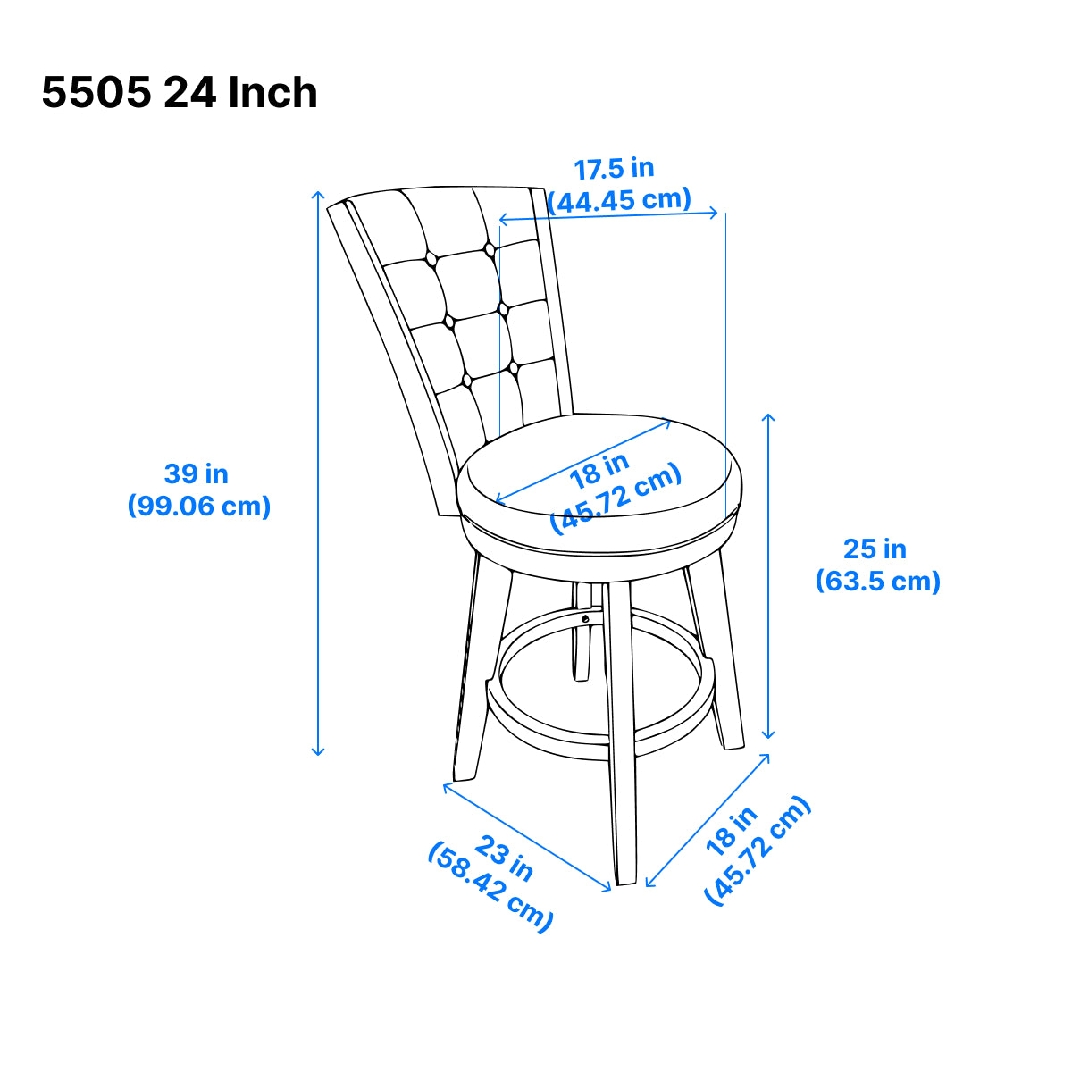 Medford Counter Stool - Black, Brown - Set of Two
