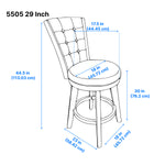 Medford Bar Stool - Black, Brown - Set of Two