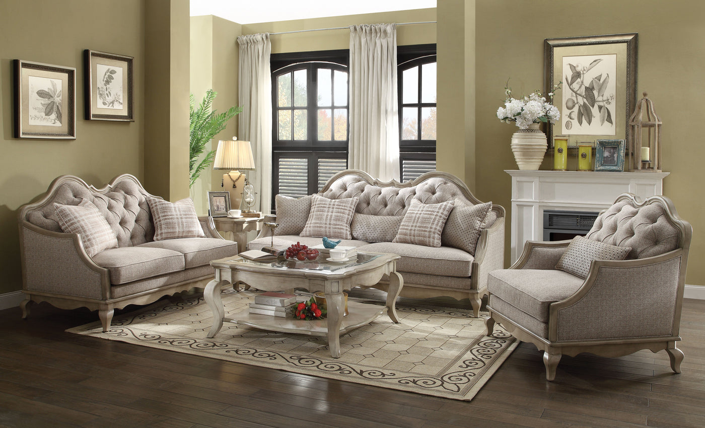 Plumage Accent Chair - Beige and Antique Taupe