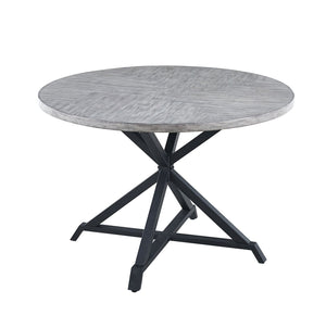 Shala Table de salle à manger ronde - gris, noir