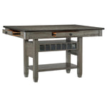 Harold Counter Height Dining Table - Grey, Antique