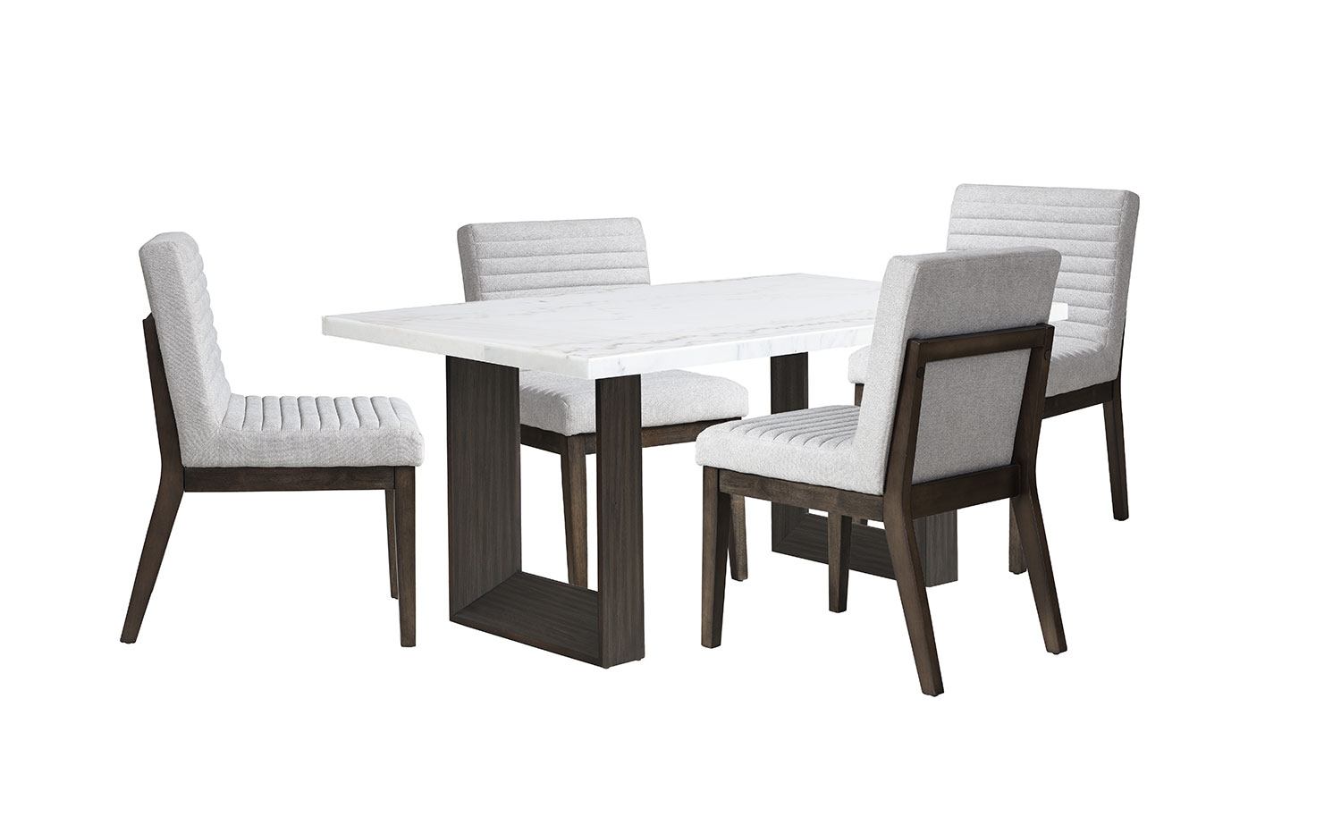 Maeve 5-Piece Dining Set - Grey, Espresso