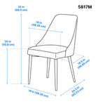 Eugenie Velvet Dining Chair - Blue - Set of Two