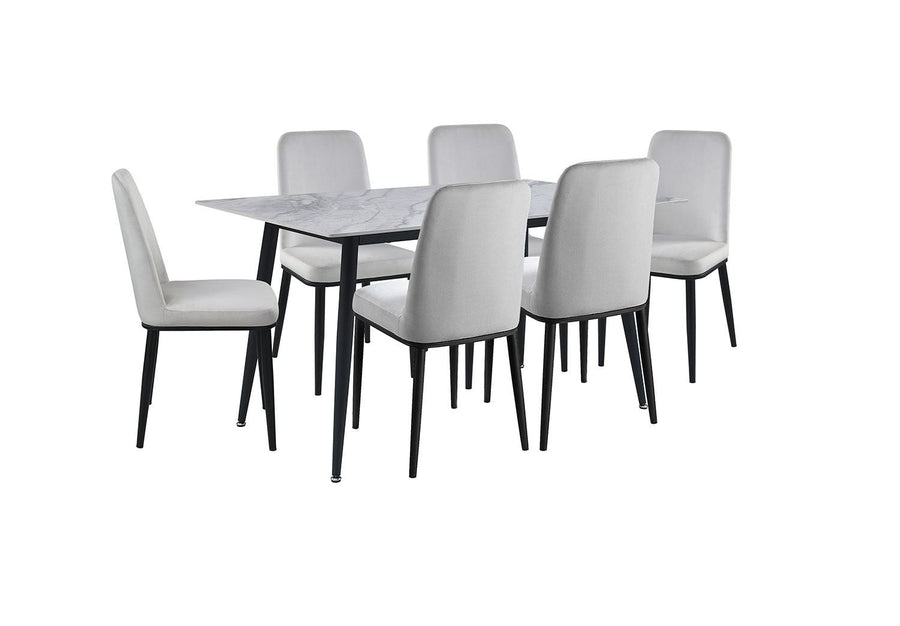 Emberly 7-Piece Sintered Dining Set - Beige, Black