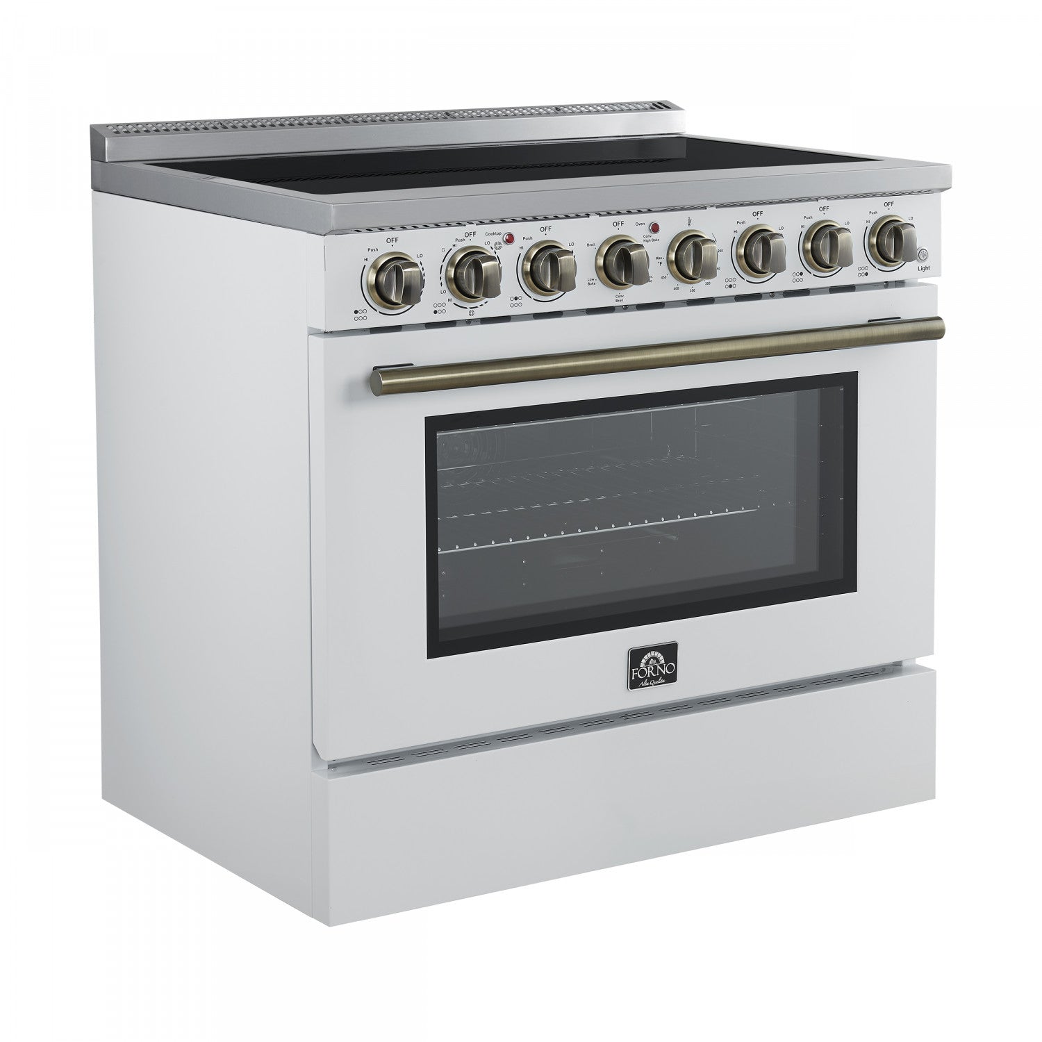 Forno Paolo 36" White Freestanding Electric Range with True Convection (5.44 Cu. Ft.) - FFSEL6011-36WHT