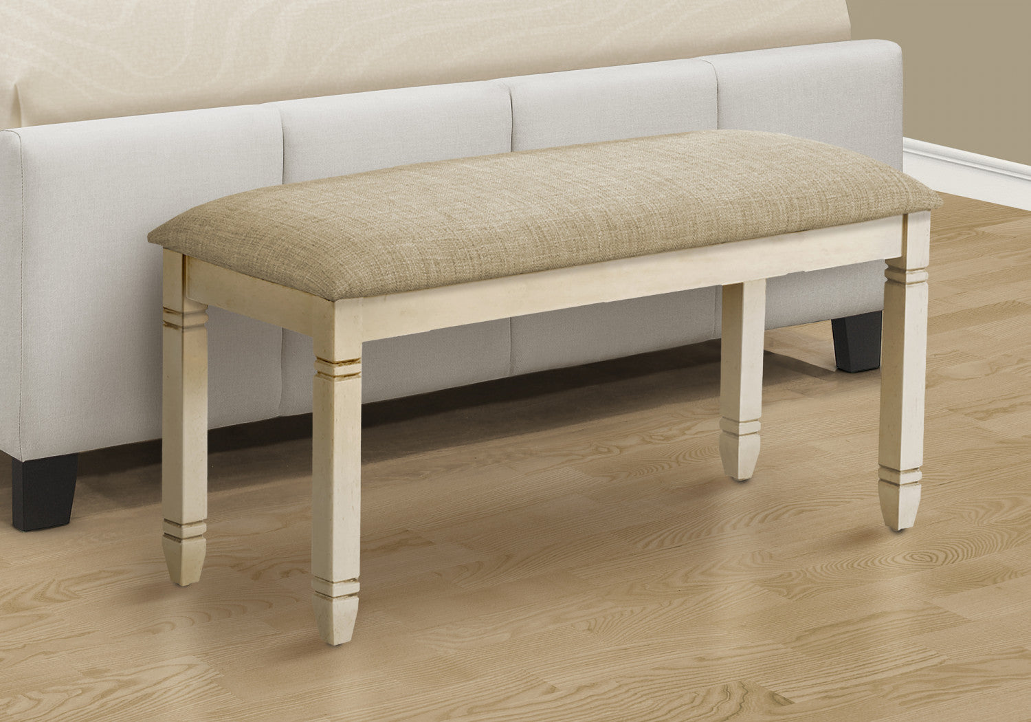 Dalen Bench - Antique White/Beige