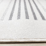 Claremont Sleek Modern Lines Area Rug - 8' X 11' - White/Grey