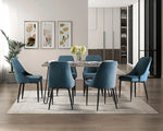 Eugenie Velvet Dining Chair - Blue - Set of Two