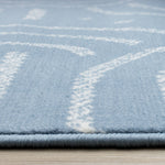 Functional Modern Links Area Rug - 5' X 8' - Blue/Cream
