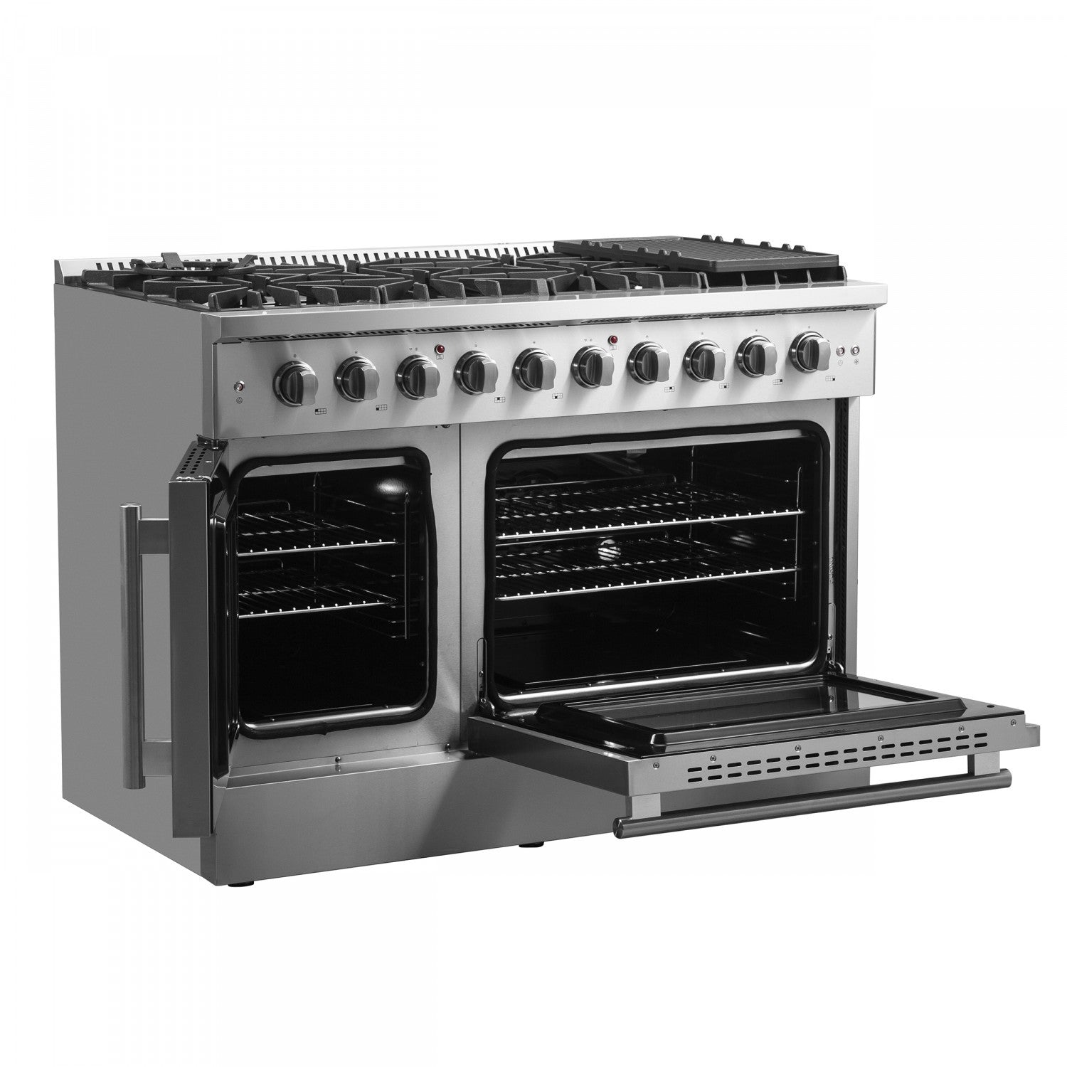 Forno Galiano 48" Stainless Steel Freestanding Double Oven Gas Range (6.58 Cu. Ft.) - FFSGS6444-48