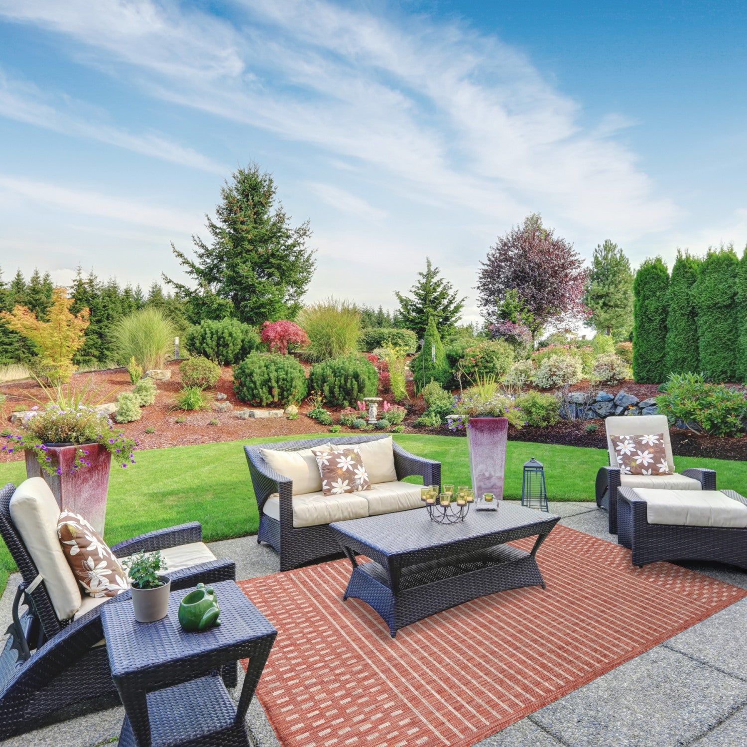 Cabana Casual Indoor/Outdoor Rug - 3' x 5' - Red