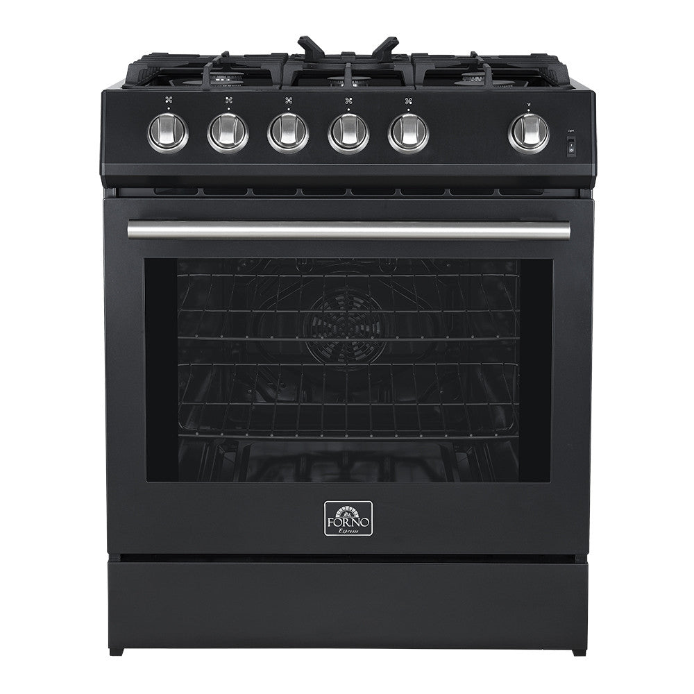 Forno Leonardo 30" Black Freestanding Gas Range (5.0 Cu. Ft.) - FFSGS1116-30BLK