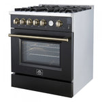 Forno Giovanni 30" Black Freestanding Gas Range (4.32 Cu. Ft.) - FFSGS6274-30BLK