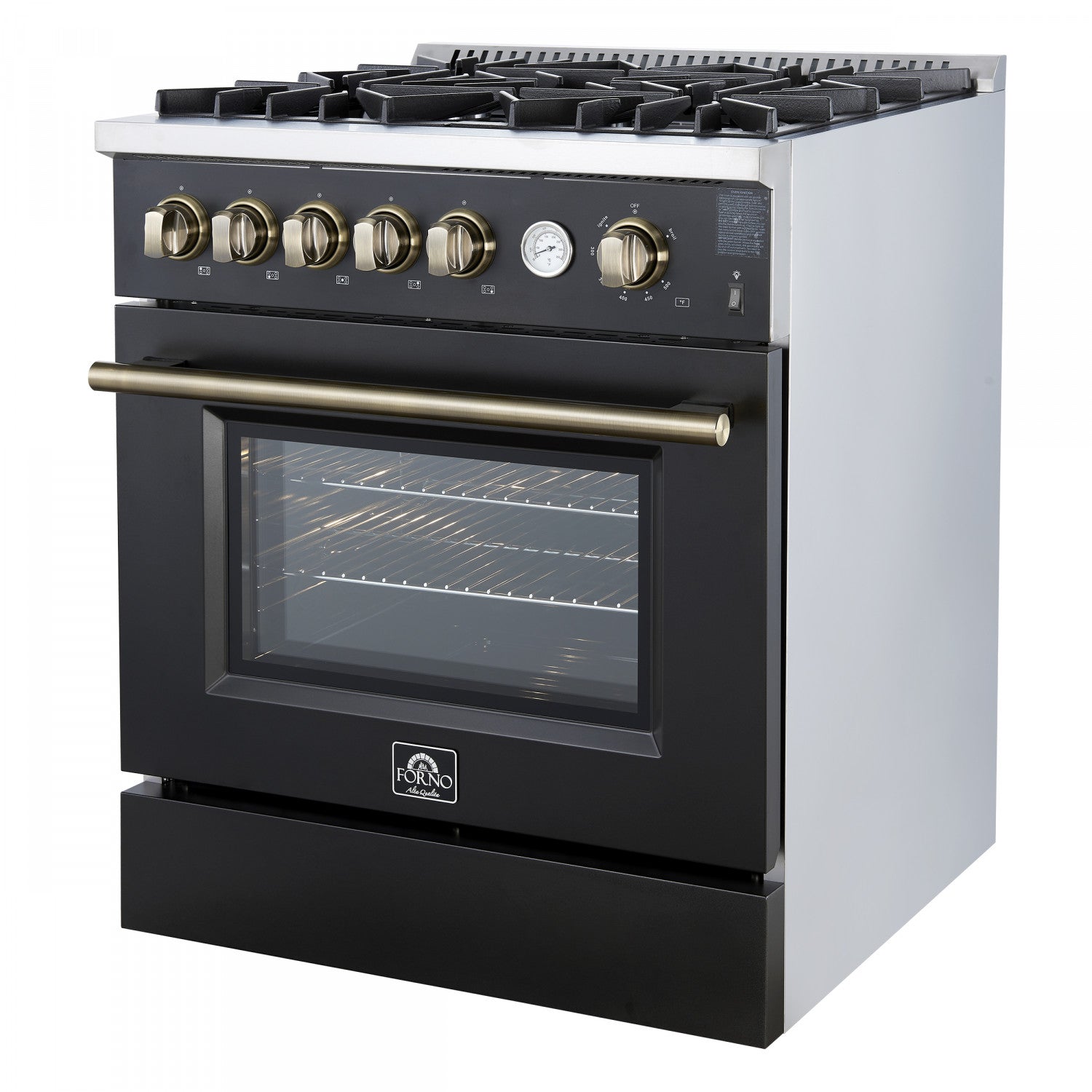 Forno Giovanni 30" Black Freestanding Gas Range (4.32 Cu. Ft.) - FFSGS6274-30BLK