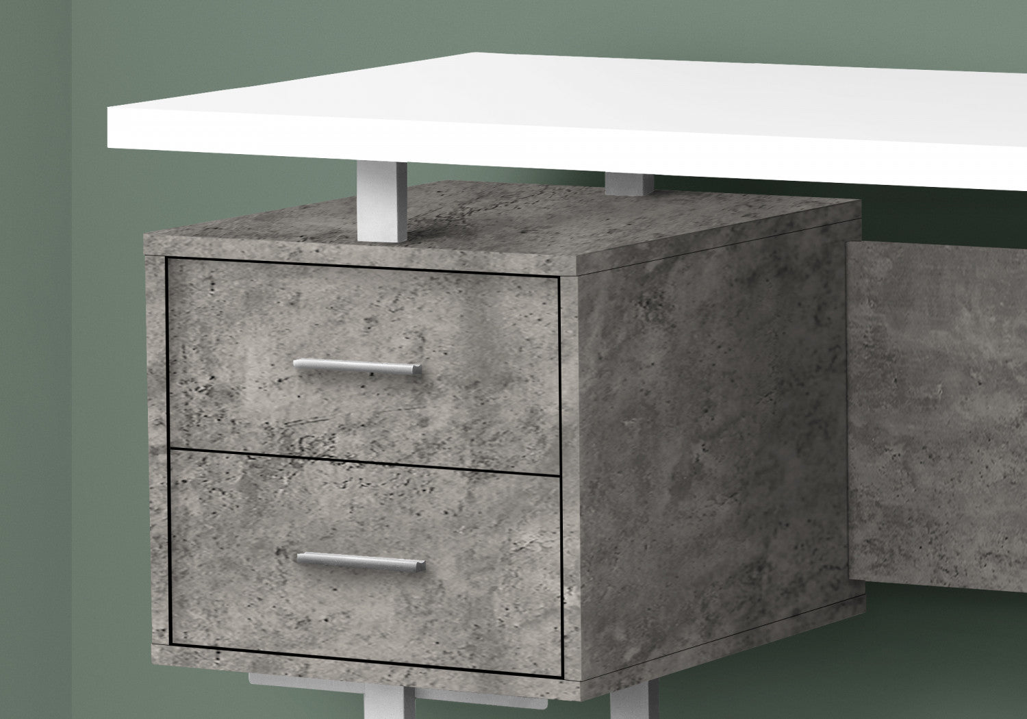 Loura Desk - White/Concrete Grey