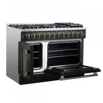 Forno Galiano 48" Black Freestanding Dual Fuel Double Oven Range with True Convection (6.58 Cu. Ft.) - FFSGS6356-48BLK