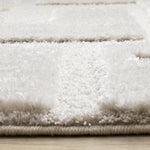 Luxury Plush Textured Shapes Area Rug - 5' X 8' - Cream