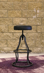 Maloe Leather Bar Stool - Black