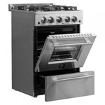 Forno Breno 24" Stainless Steel Freestanding Gas Range with Air Fry (2.3 Cu. Ft.) - FFSGS6290-24