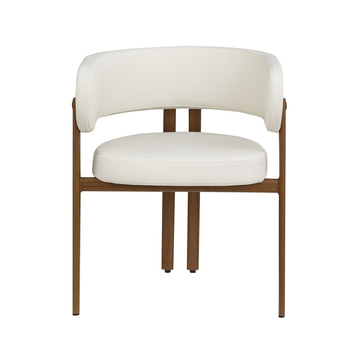 Rhett Dining Chair - Cream/Walnut - Set of Two