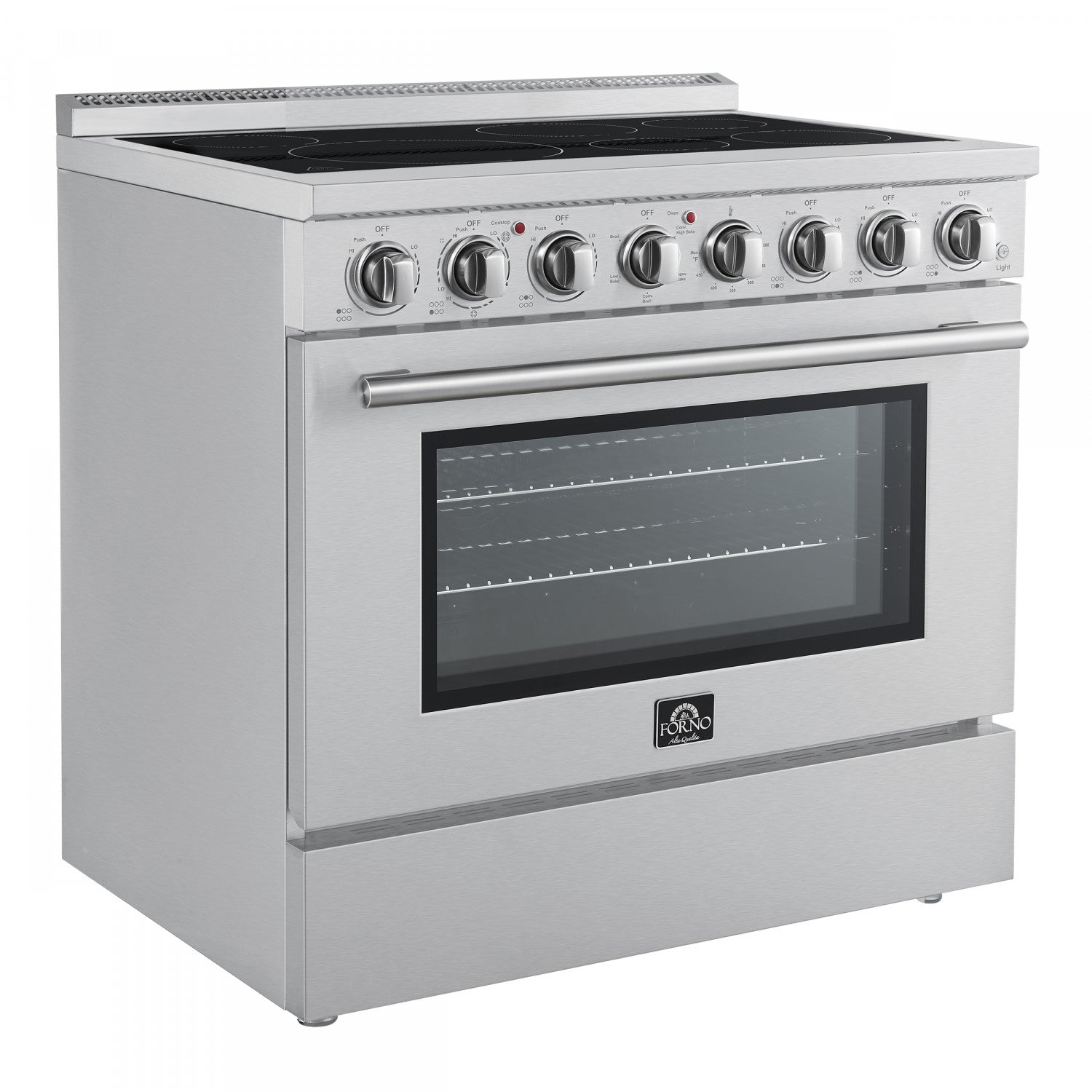 Forno Paolo 36" Stainless Steel Freestanding Electric Range with True Convection (5.44 Cu. Ft.) - FFSEL6011-36