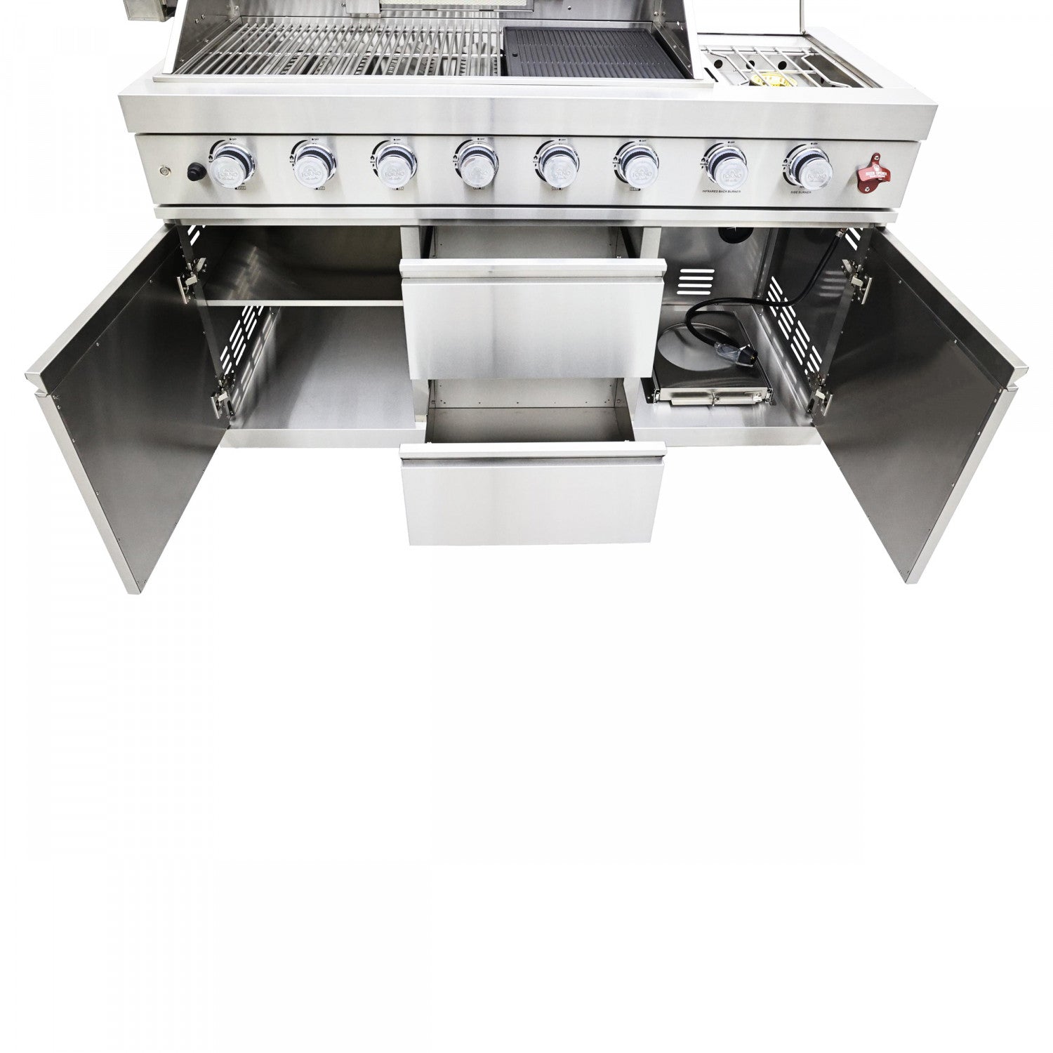 Forno Bulnes White Countertop Outdoor Kitchen with 40" 84,000 BTU BBQ and Beverage Centre - FODKT2520WHT