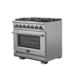 Forno Capriasca 36" Stainless Steel Freestanding Gas Range (5.36 Cu. Ft.) - FFSGS6260-36