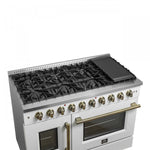 Forno Galiano 48" White Freestanding Double Oven Gas Range (6.58 Cu. Ft.) - FFSGS6444-48WHT