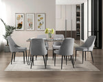 Eugenie Velvet Dining Chair - Grey - Set of Two
