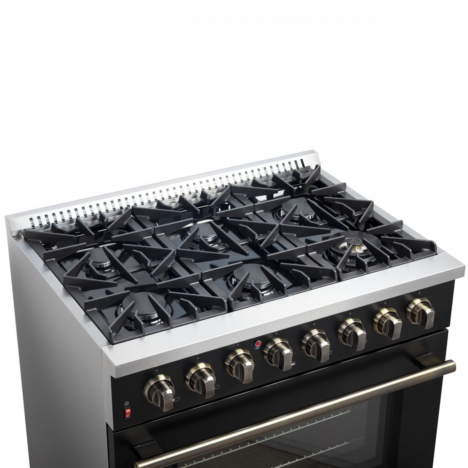 Forno Galiano 36" Black Dual Fuel Range with True Convection (5.36 Cu. Ft.) - FFSGS6156-36BLK