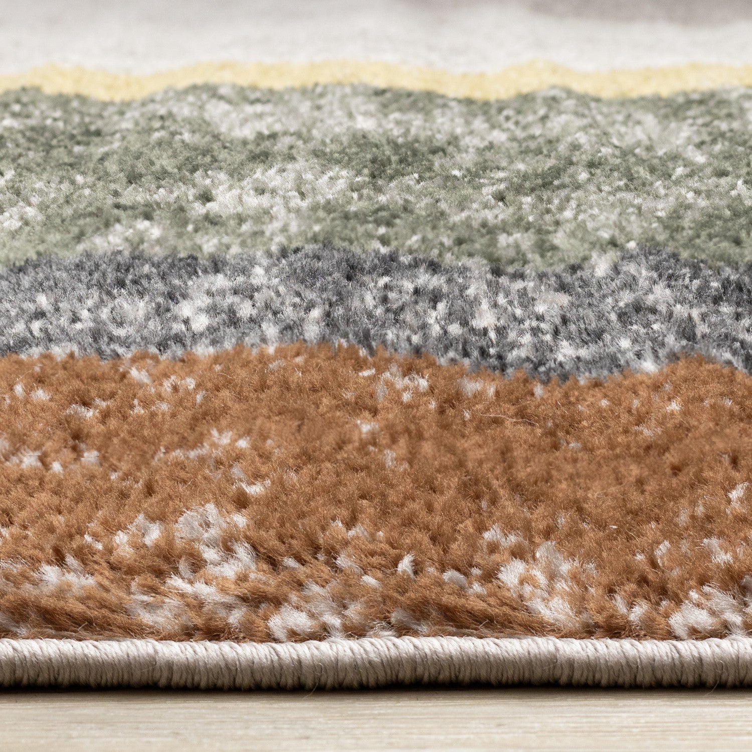 Maui Modern Geometric Area Rug - 5' X 8' - Grey/Green/Yellow