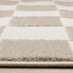 Logan Modern Checkered Area Rug - 8' X 11' - Beige/Cream