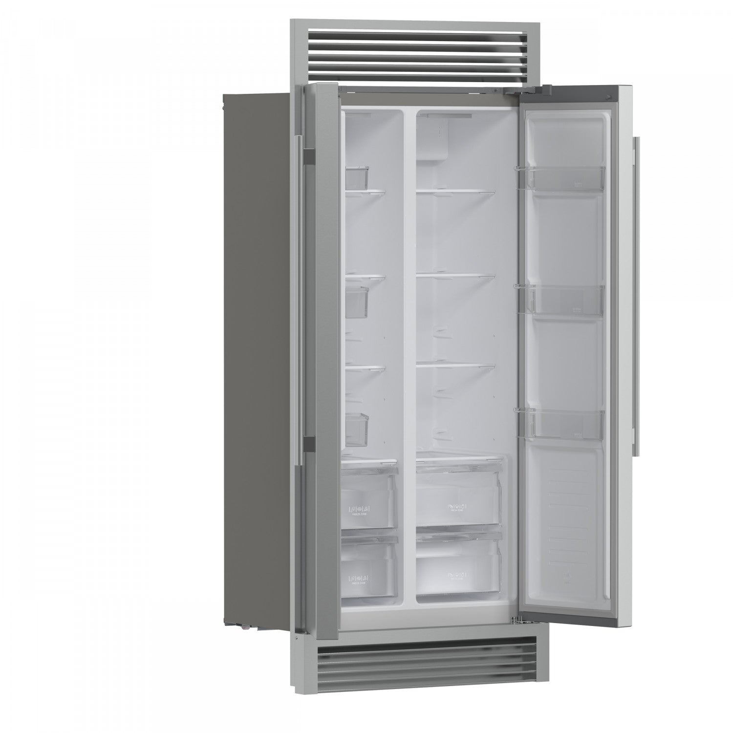 Forno Salerno 33" 15.6 Cu.Ft. Stainless Steel Built-in Side-by-Side Refrigerator - FFRBI1805-37SG