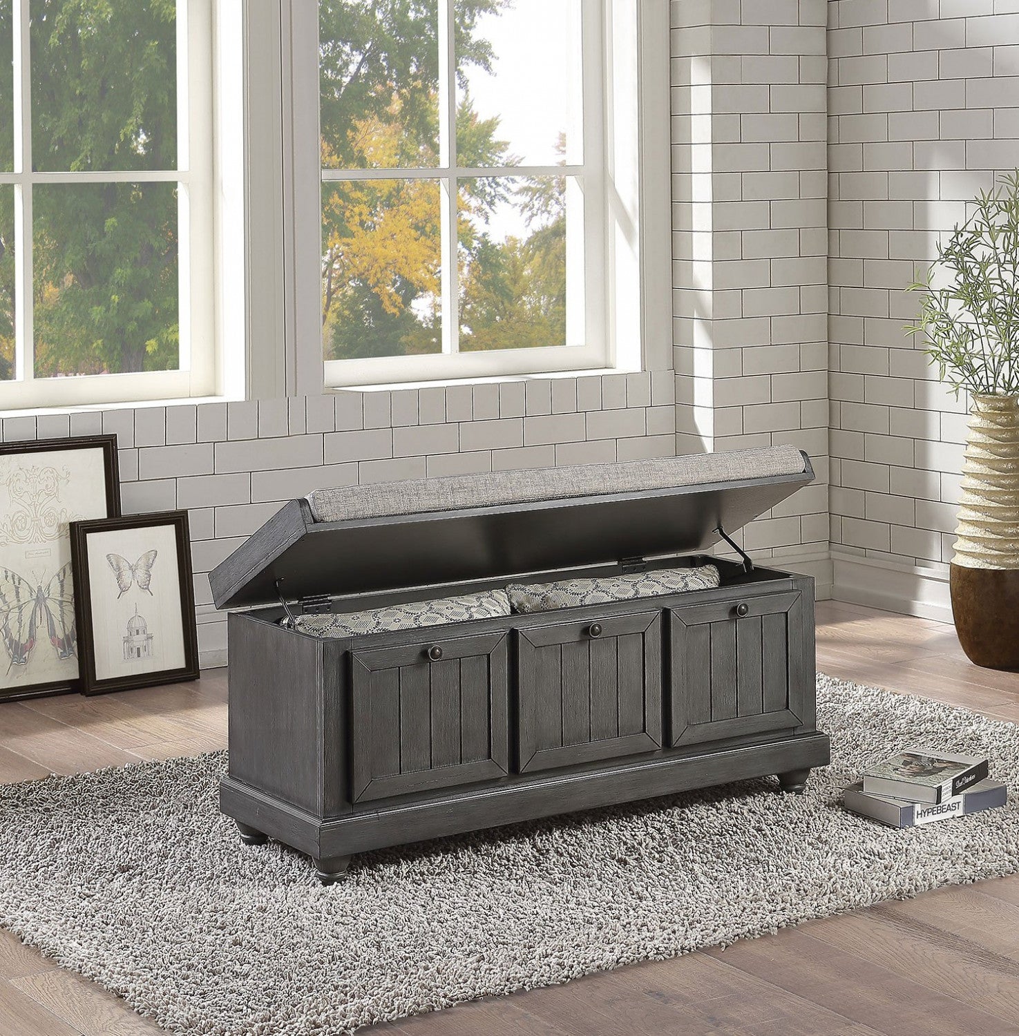 Woodwell Bench - Dark Grey