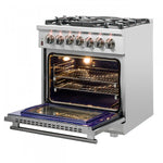 Forno Massimo 30" Stainless Steel Dual Fuel Range With True Convection And Air Fry (4.32 Cu. Ft.) - FFSGS6125-30
