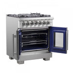 Forno Capriasca 30" Stainless Steel French Door Dual Fuel Range with True Convection (4.32 Cu. Ft.) - FFSGS6387-30