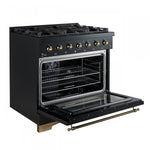 Forno Antico 36" Black Dual Fuel Range (4.5 Cu. Ft.) - FFSGS6113-36BLK